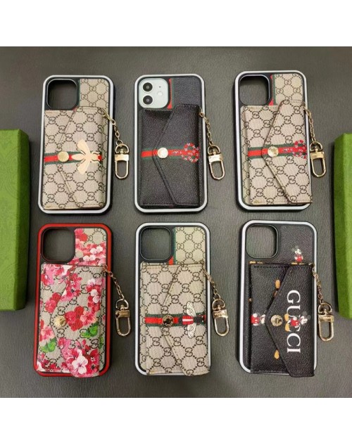 ブランド Gucci グッチ iphone 14/14 pro/14 pro max/14 plusケース 収納可能 財布型 ストラップ付き ディズニー 蛇蜂花柄 カード入れ 封筒 モノグラム アイフォン14/13/12/11カバー メンズ レディース