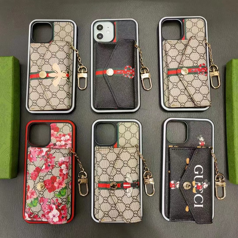 ブランド Gucci グッチ iphone 14/14 pro/14 pro max/14 plusケース 収納可能 財布型 ストラップ付き ディズニー 蛇蜂花柄