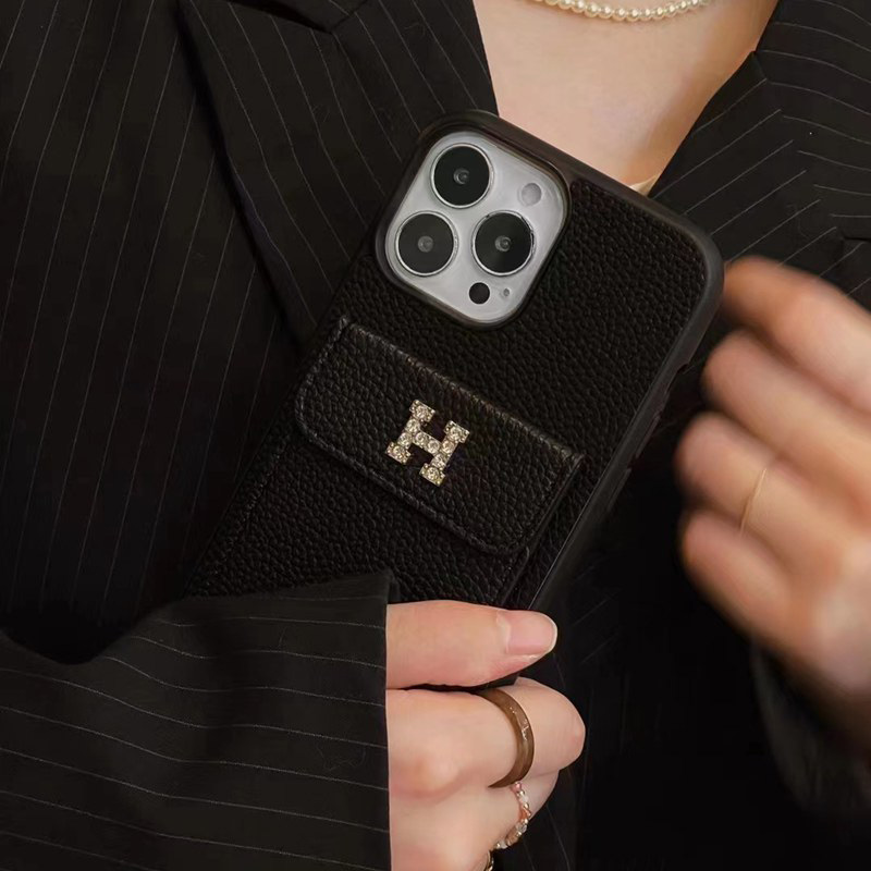 Hermes エルメス アイフォン15プロマックス ケース カード お洒落アイフォン15プラス カバー スタンド付き
