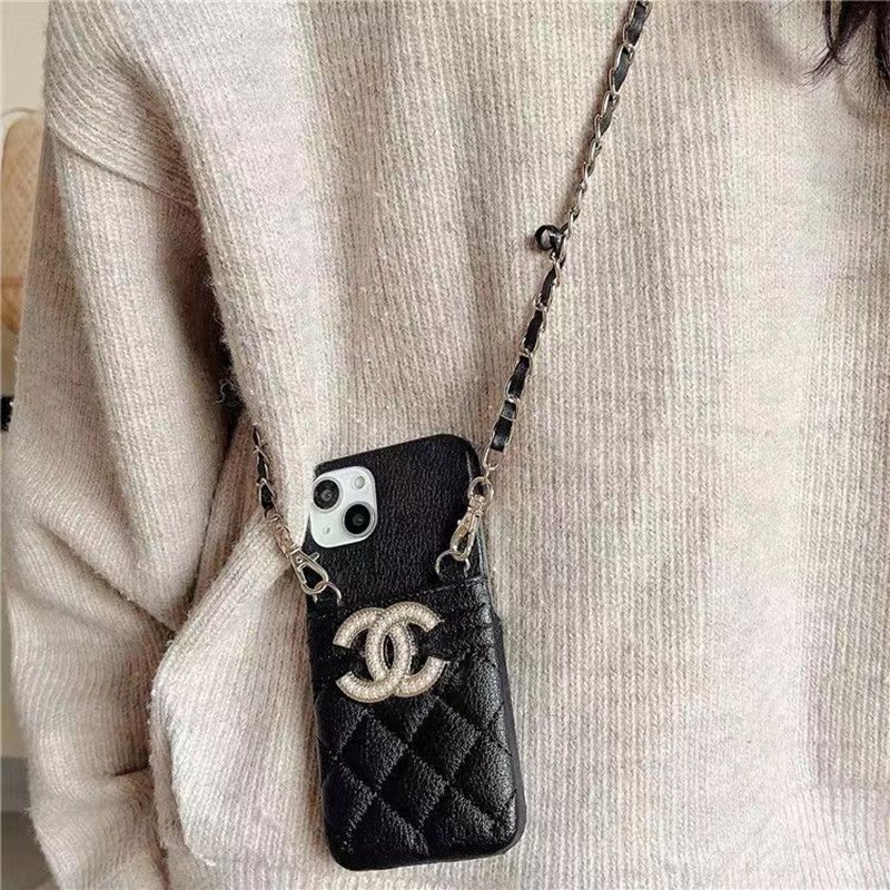 Chanel シャネル  個性カード モノグラム ストランプ革バッグ ブランド アイフォン15プラス/14韓国風