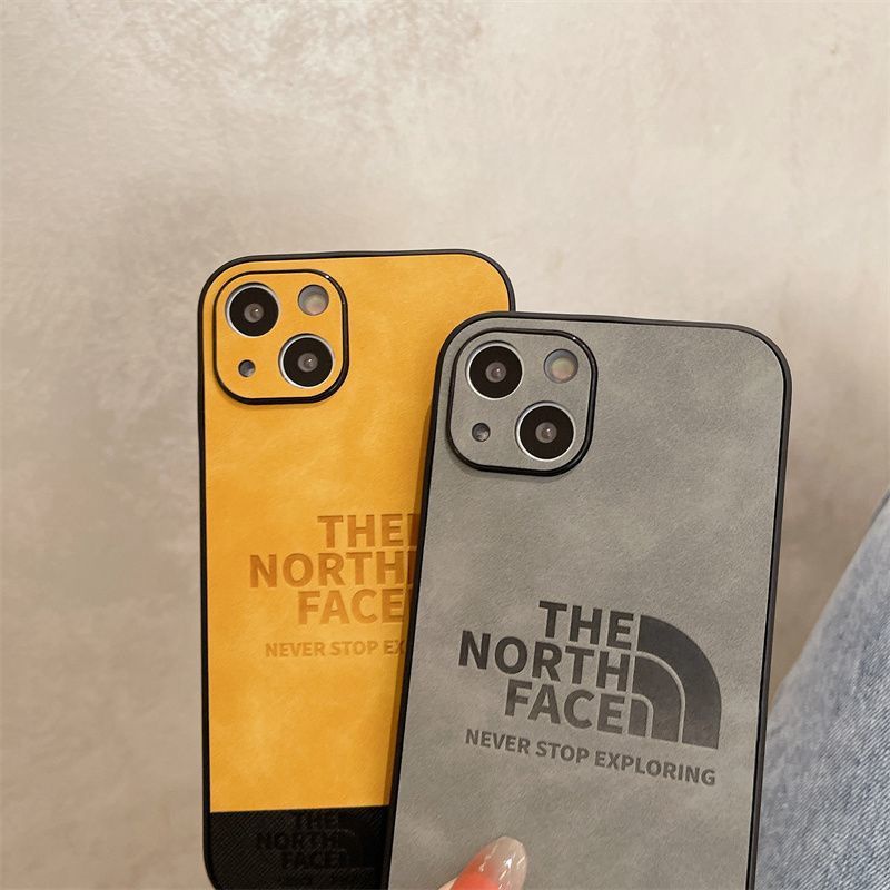 The North Face ザ・ノース・フェイス ブランド iphone 14/14 pro/14 pro max/14 plusケース ジャケット型 レザー モノグラム