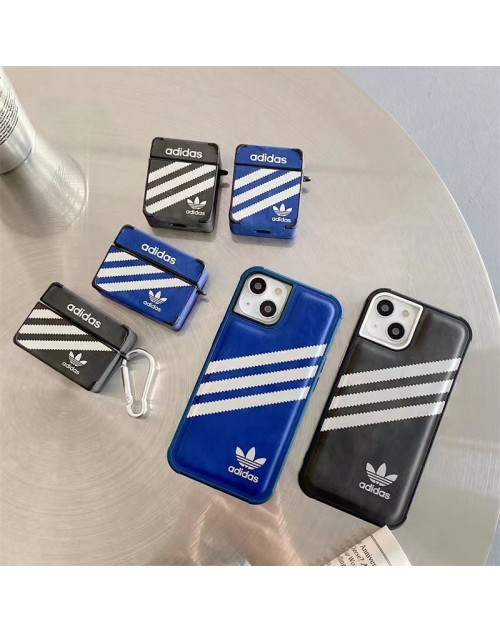 アディダスiphone14/14Pro max/14Pro/13ケース シリコン 運動 Air Pods1/2/pro/pro2ケースAdidasブランド スリム軽量 2点セット Adidasブランドアイフォン14プロ マックス/14プロ/13カバー メンズ レディース