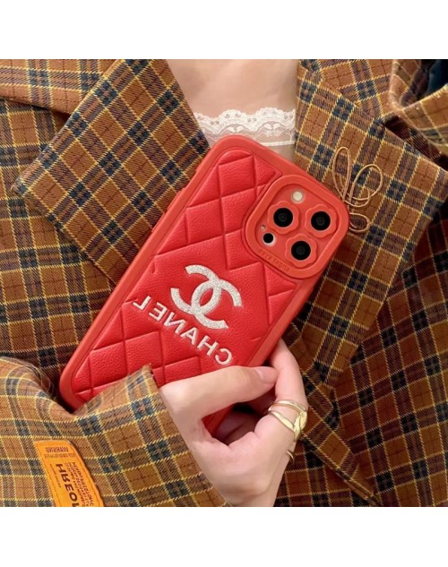 ブランド Chanel/シャネル iphone14/14 pro/14 pro maxケース 韓国風 上質 皮革製品 Yves Saint Laurent/イブサンローラン レザー 赤色 きらきら アイフォン14/13/12/11カバー ファッション メンズ レディース