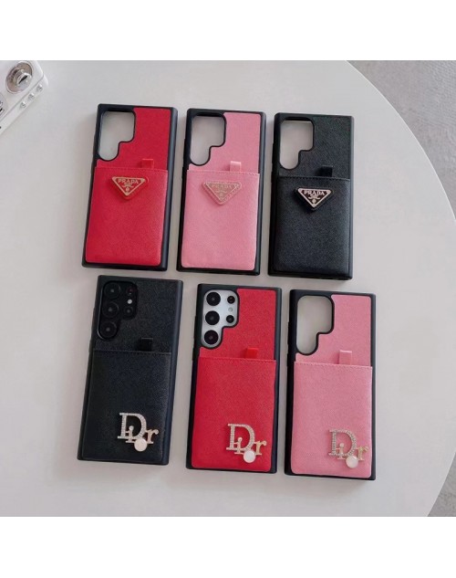 prada dior ブランド galaxy s23/s23+/s23 plus/s23 ultraケース インスタ風 モノグラム ディオール プラダ カード入れ レザー製 iphone 14/14 pro/14 pro max/13/12/11/x/8/7カバー 芸能人愛用 ギャラクシーS23/S23プラス/S23ウルトラ/S22/S21/S20/Note20スマホケース 落下防止 ファッション メンズ レディーズ