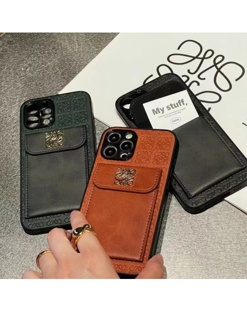 LOEWE アイフォン15プロ マックス/15プロ/14プラス/14携帯ケース galaxy s24+ultra カード収納 iphone15Pro max/15Pro/14plus/14フォンケースLOEWE 高級 革 LOEWEアイフォン13pro max/13pro/13miniカバー メンズ レディース