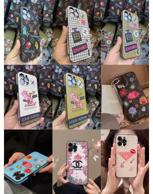 CHANEL/LV/PRADA ブランド iPhone 14/14 Pro/14 Pro maxケース シャネル/ルイヴィトン/プラダ モノグラム ピンク・パンサー 花柄 セサミストリート 化粧品 キャラクター風 ジャケット型 激安 アイフォン14/14プロ/14プロ マックス/13/12/11カバー 大人気 メンズ レディース