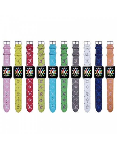 Lv ルイヴィトンapple watch 10/9/8/SE2/ULTRAストラップ ファッションアップルウォッチ10/x/ultra2/SE2バンド レザー製  芸能人愛用 調節可能Apple Watch 7 8 9 10 xベルト シリコン