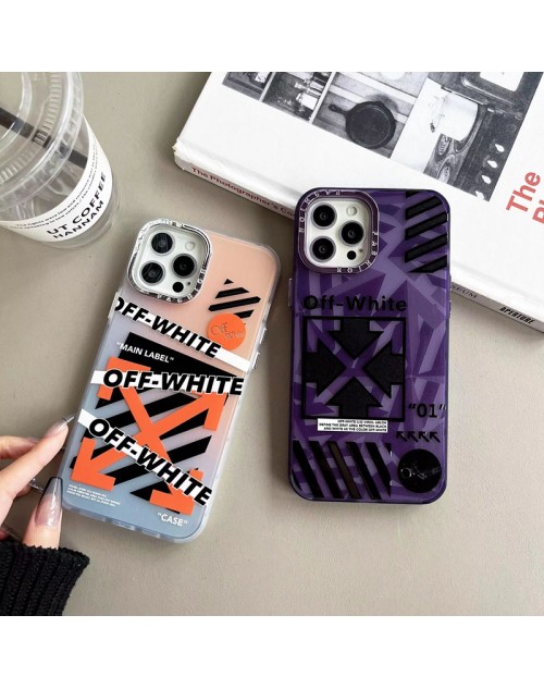 Off-White ブランド オフホワイト iphone 14/14 pro/14 pro maxケース クリア 矢印柄 ジャケット型 芸能人愛用 アイフォン14/13/12/11カバー ファッション メンズ レディース