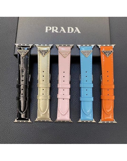 Prada プラダブランド アップルウォッチ10/9/se2/ultra2ハンドレザー製 apple watch 10/9/8/SE2/ULTRAストラップ ファッション高級感アップルウォッチ10/x/ultra2/SE2バンドお洒落