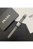 Prada プラダモノグラム アップルウォッチ9/SE2バンド レザー製apple watch se2ストラップ ファッションアップルウォッチ7バンド 調節可能Apple Watch 7ベルト シリコン