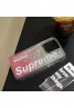 SUPREME ブランド iphone 14/14 pro/14 pro max/14 plusケース 安い クリア 流れ シュプリーム きらきら モノグラム ジャケット型 アイフォン14/13/12/11/x/xs/xr/8 plus/7 plusカバー  大人気 メンズ レディーズ