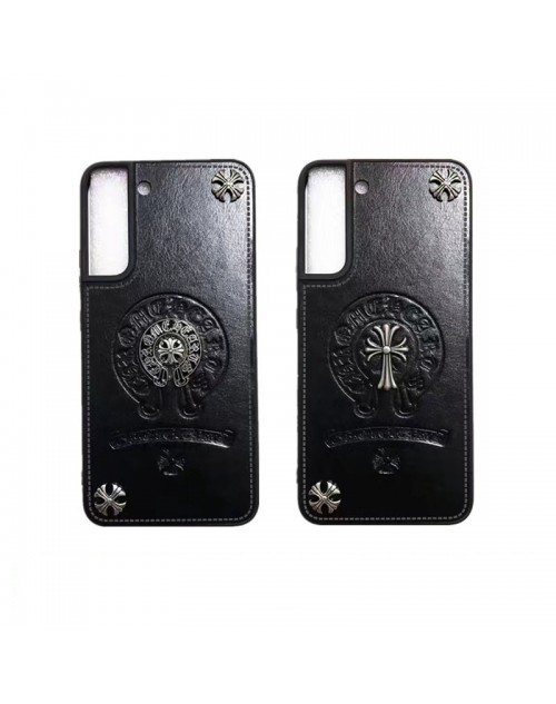 Chrome Hearts ブランド Galaxy S23/S23+/S23 Plus/s23 Ultra/S22/S21/S20/Note20スマホケース 韓国風 クロムハーツ モノグラム レザー ジャケット型 皮革製品 芸能人愛用 落下防止 ギャラクシーs23/s23プラス/s23ウルトラ/s22/s21/s20/s10/note20/note10カバー メンズ レディーズ