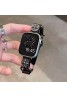 クロムハーツ Chrome Hearts apple watch 9/se2ストラップ ファッションapple watch 9/ultra2バンド メンズ レディースApple Watch 7ベルト シリコン ハイブランド アップルウォッチ8ハンド かわいいモノグラム アップルウォッチSE2バンド レザー製