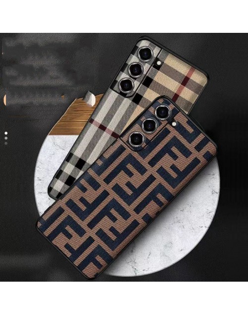 FENDI/BURBERRY ブランド Galaxy S23/S23+/S23 Plus/S23 Ultra/S22ケース フェンディ/バーバリー かわいい クラシック 縞柄 モノグラム 定番 ジャケット型 安い 落下防止  ギャラクシーs23プラス/s23ウルトラ カバー ファッション メンズ レディース