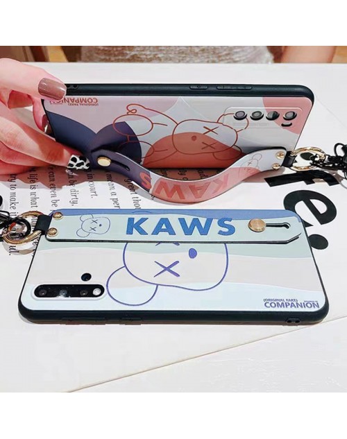 Kaws カウズ ハイブランド Galaxy S23/S23+/S23 Plus/S23 Ultra/A54 5Gケース モノグラム 熊柄 リング付き ハンドバンド付き チェーン スタンド機能 ジャケット型 ギャラクシーs23/s23プラス/s23ウルトラ/s22/s21/a54カバー 耐衝撃 大人気 メンズ レディーズ