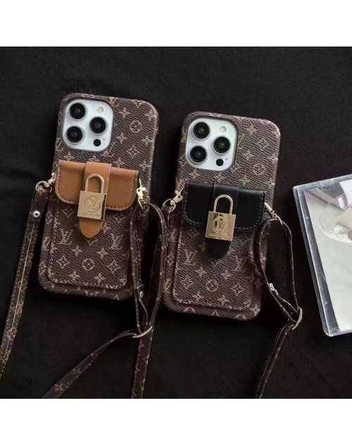 LV ルイヴィトン ブランド iphone 14/14 pro/14 pro maxケース カード入れ レザー ストラップ付 アイフォン14/13/12/11カバー スタンド付き スマホケース コピー レディース メンズ