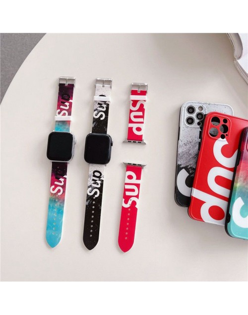 Supreme シュプリームアップルウォッチ10/9/Ultra バンド 芸能人愛用apple watch ultra2 10/9バンドメンズ レディースファッションアップルウォッチ10/9/8/7バンド 調節可能