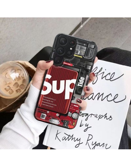 supreme/シュプリーム ブランド galaxy s23/s23+/s23 plus/s23 ultraケース 韓国風 ジャケット型 モノグラム 機械風 ギャラクシーs23/s23プラス/s23ウルトラ カバー 大人気 落下防止 メンズ レディーズ