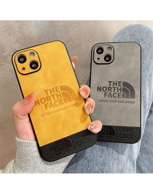 The North Face ザ・ノース・フェイス ブランド iphone 14/14 pro/14 pro max/14 plusケース ジャケット型 レザー モノグラム 四角保護 メンス レデイース