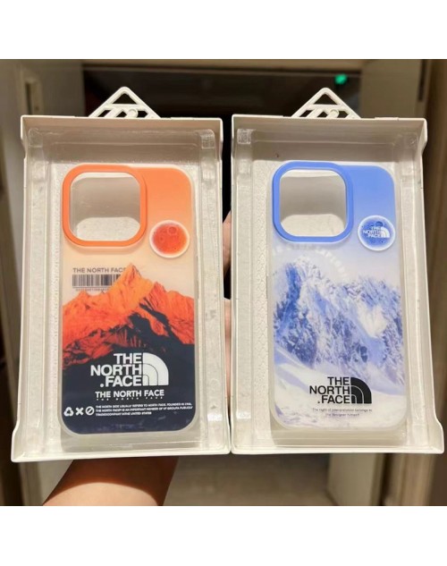 The North Face ザノースフェイス iPhone 14/14 Pro/14 Pro Maxケース ブランド インスタ風 月球 クリアケース 雪山柄 ジャケット型 耐衝撃 アイフォン14/13/12/11カバー メンズ レディース