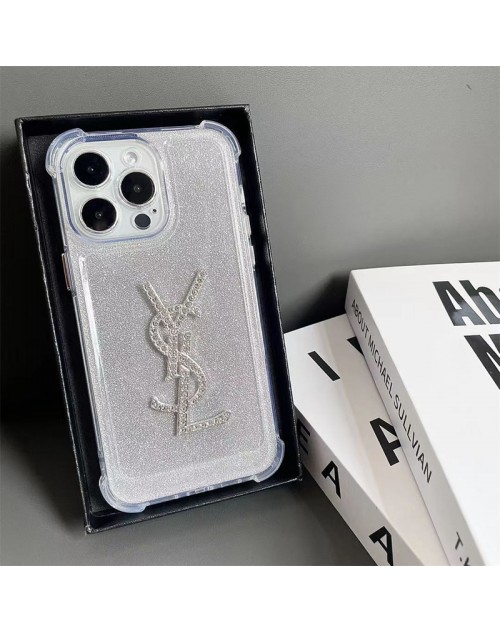 Ysl イブサンローラン iphone15proケース キャラクター風 iphone 15 plusケース モノグラム アイフォン15ウルトラ カバー 経典