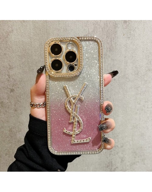 Ysl イブサンローラン アイフォン15プロマックス ケース クリア iphone 15 plusケース 保護アイフォン15プラス カバー スタンド付き