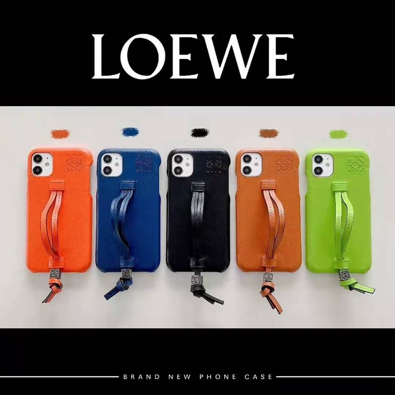 LOEWE ブランドアイフォン14プロ マックス/14プロ/14/14プラスcase かわいい レザー ストラップ付き