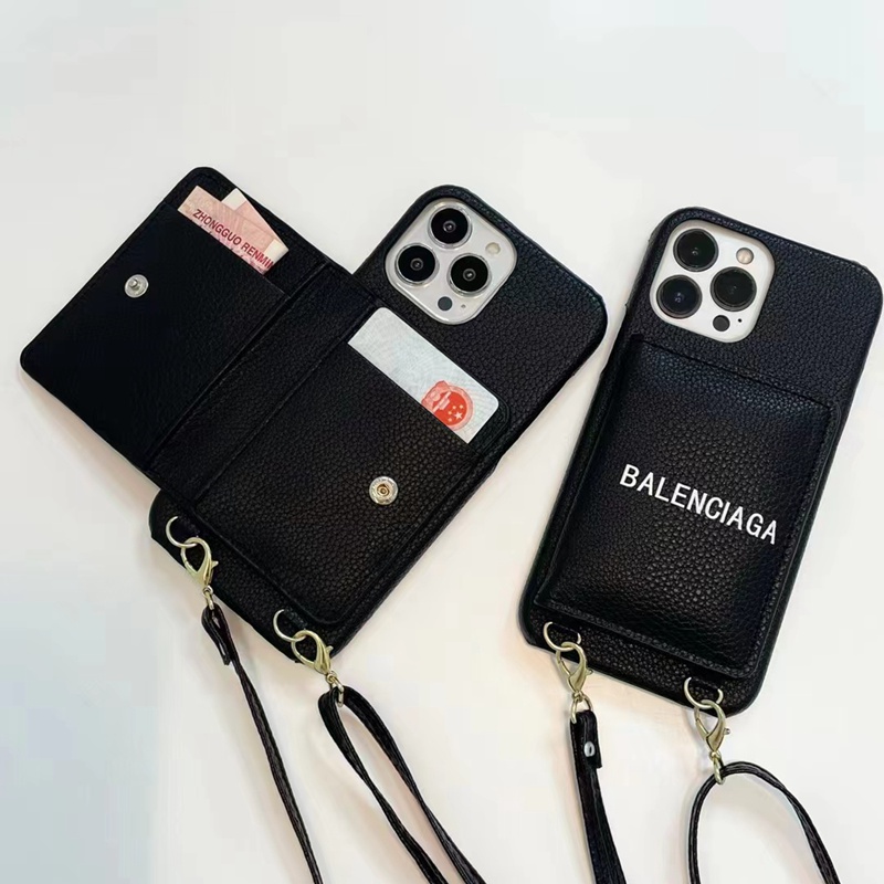 アイフォンse3スマホケースBalenciaga カード入り