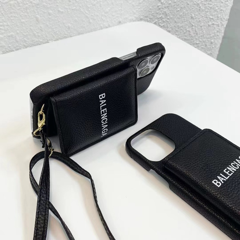 バレンシアガbalenciagaブランドiphone14Pro max/14Pro/14ケース革モノグラム肩掛け男女通用