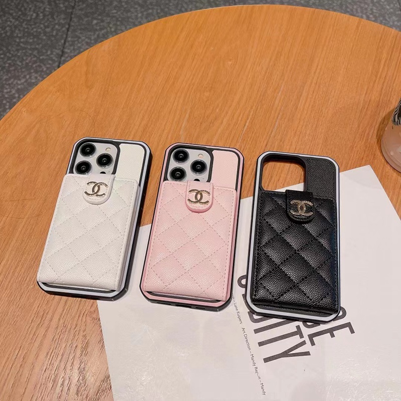 Chanel ハイブランド iPhone 14/14 Pro/14 Pro Max/14 Plusケース シャネル カード 財布型 バッグ レザー製 モノグラム上質