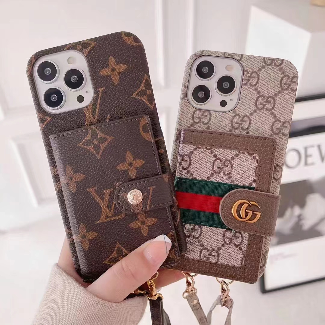 Gucci グッチ ブランドiphone14Pro max/14Plusケース 財布型 Galaxy A23 5Gケースlvチェーン付き アイフォン14プロ マックスカバー 紛失防止