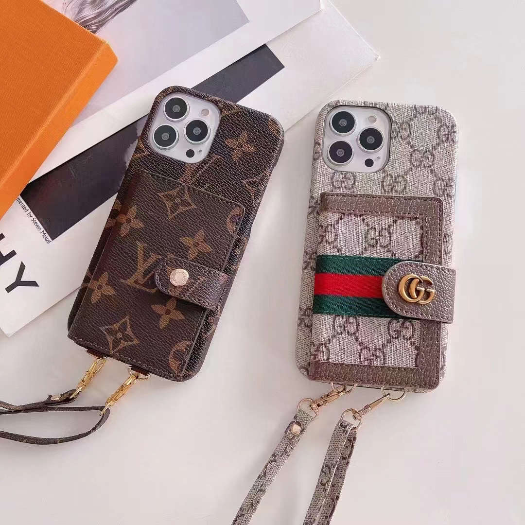 Gucci グッチ iphone14Pro max/14Pro/14ケース 財布型 Galaxy S23/A54 5Gスマホケースlv チェーン付き アイフォン14プロ マックス カバー 紛失防止