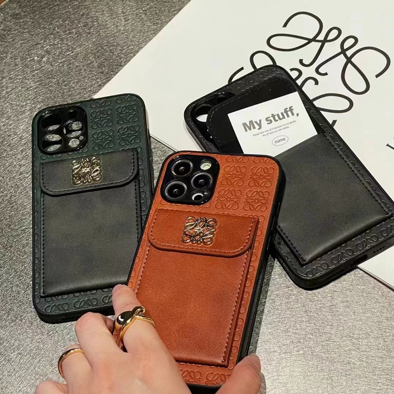 LOEWE アイフォン14プロ マックス/14プラス ケース カード収納 iphone14Pro max/14plusケース革iphone14pro max/13miniカバー レディース