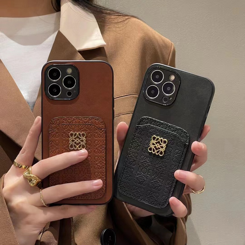 LOEWE ロエベ お洒落アイフォン15プラス カバー スタンド付き 経典 ブランド iPhone 15 Pro Max/14 Plusケース 可愛い モノグラム