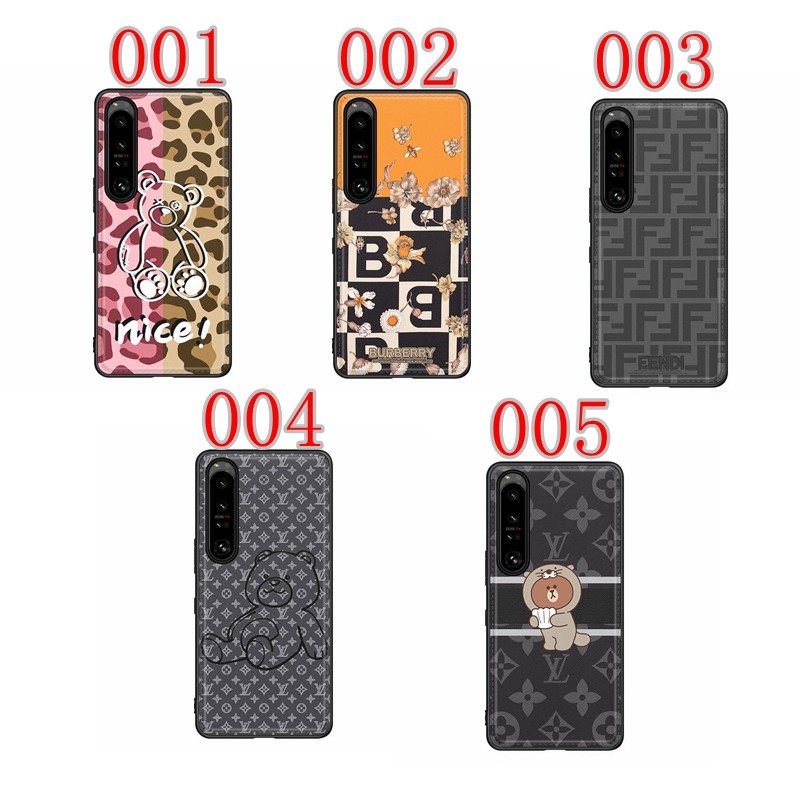 フェンディ/ルイヴィトン/バーバリー ブランド iphone 14/14 plus/14 pro maxケース 韓国風 LV/Burberry/Fendi 全機種対応 花 ヒョウ モノグラム 熊柄 ジャケット型 Galaxy S22+ultraケース Xperia 5IVカバー レディーズ