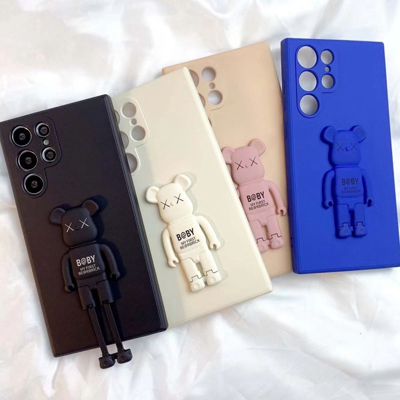 Be@rbrick Kaws ブランド Galaxy S23/S23 Plus/S23 Ultraケース カウズ スタンド機能tpu ベアブリック 熊柄 モノグラム